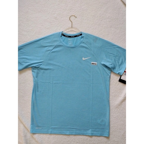 Nike Swim‎ T- Shirt Men's L Ligh Blue UPF40+ Dri-Fit Short Sleeve Hydroguard - Picture 7 of 7
